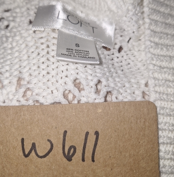 Ann Taylor Loft White Open-Front Knitted Cardigan Sweater In A Size Small - Picture 5 of 6
